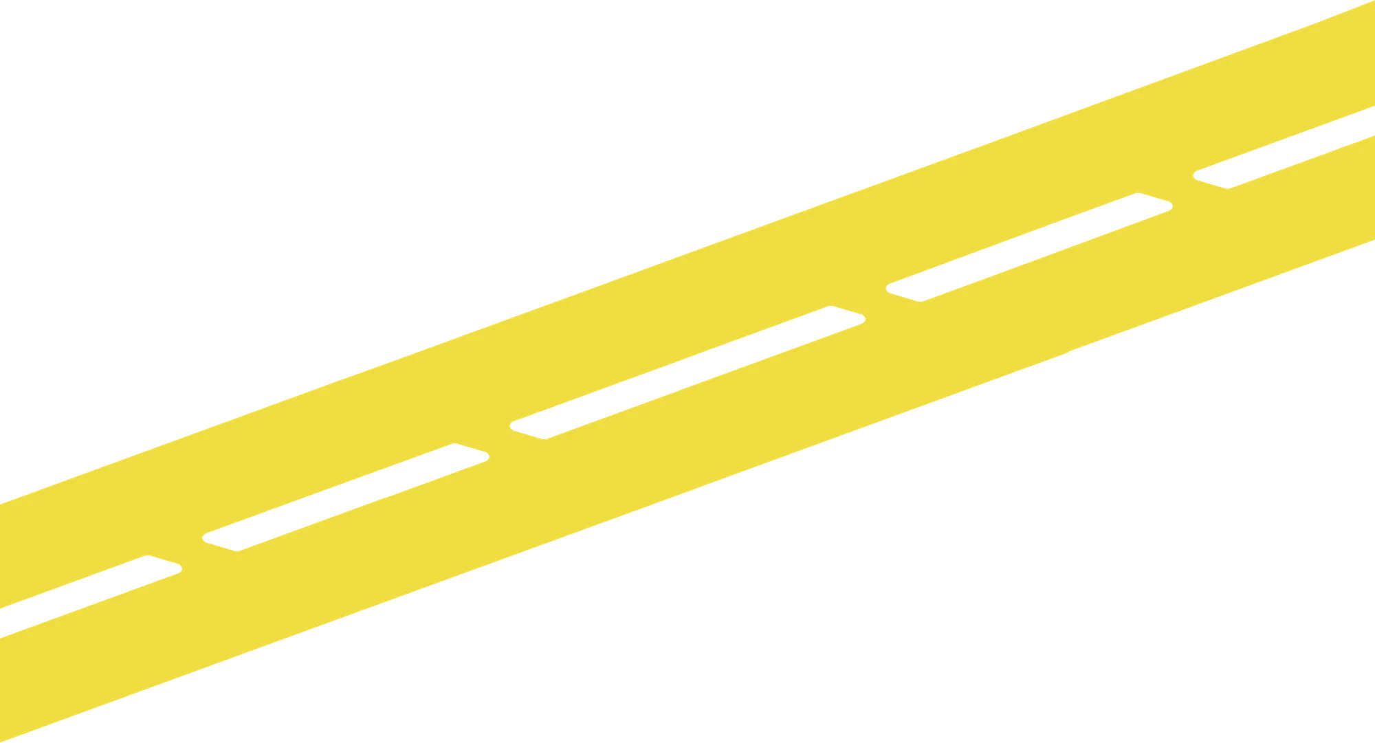 Un nastro giallo con la linea tratteggiata bianca al centro, come una strada vista dall'alto.